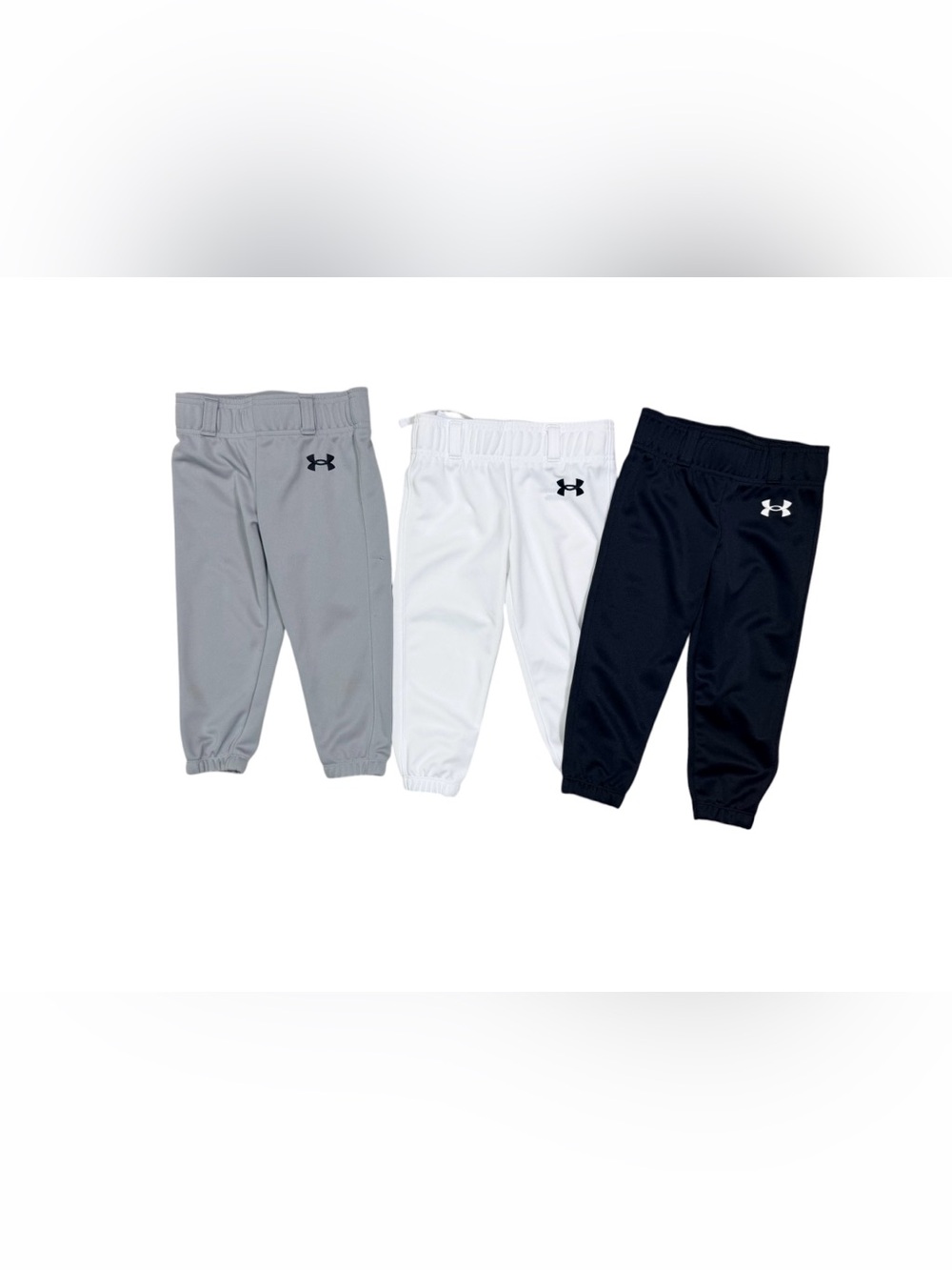 3 Under Armour Unisex Boys Girls Size XXXS Baseball Pants White Gray Black